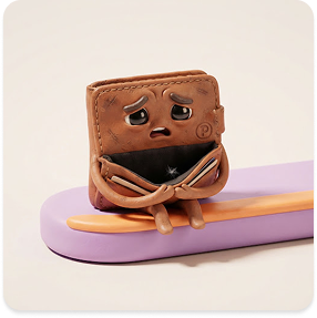 Sad empty wallet illustration